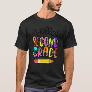 Camiseta Olá Segunda Série Boho Leopardo Volta às Aulas Chá