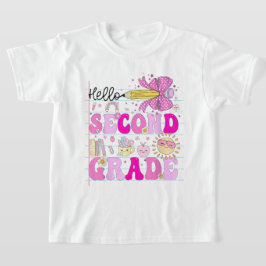 Camiseta Olá Segunda Série Laço Coquete Professora Menina
