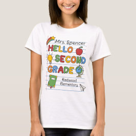 Camiseta Olá Segunda Série Papel Escolar & Rabiscos