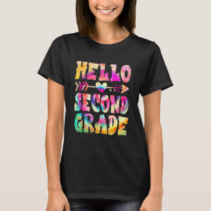 Camiseta Olá Segunda Série Tie Dye Primeiro Dia Fofo De Vol