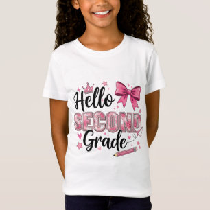 Camiseta Olá Segundo Ano Laço Coquete Volta às Aulas