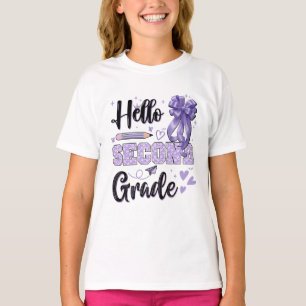 Camiseta Olá Segundo Ano Primeiro Dia de Escola Coquette