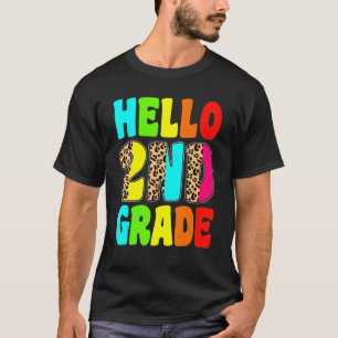 Camiseta Olá segundo Leopardo De Volta À Escola No Primeiro