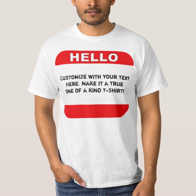 Camiseta Olá! - seu texto feito sob encomenda aqui (Frente)
