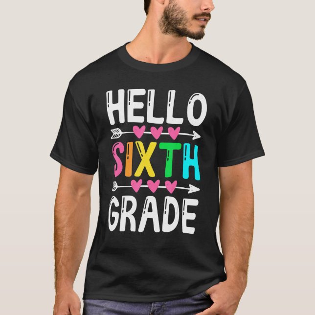 Camiseta Olá, Sexto Ano De Volta A Professores Mulheres Gar (Frente)