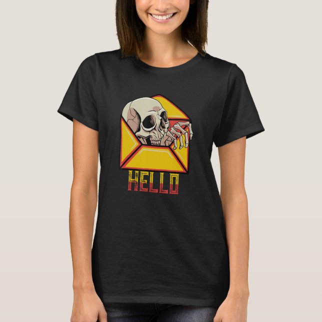 Camiseta Olá Skull Skeleton Mail Postal Service Postman M (Frente)