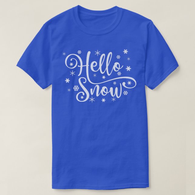 Camiseta Olá Snowflake Snowflake Snowy Winter Snow Day Wome (Frente do Design)