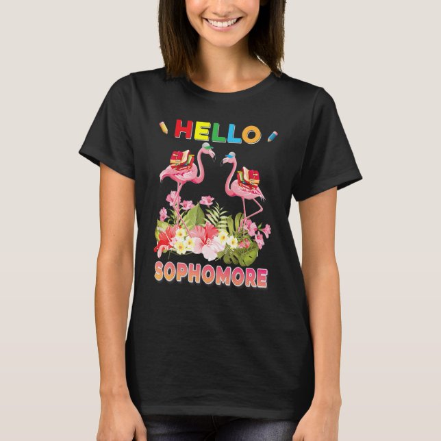 Camiseta Olá, Sophomore Flamingo, Bem-Vindo À Escola Ki (Frente)