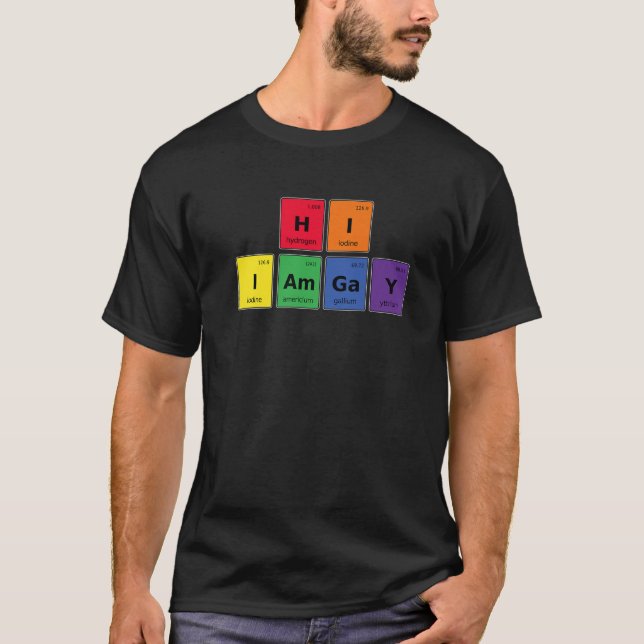 Camiseta Olá, sou Gay de Química LGBT Orgulho gay de Ciênci (Frente)