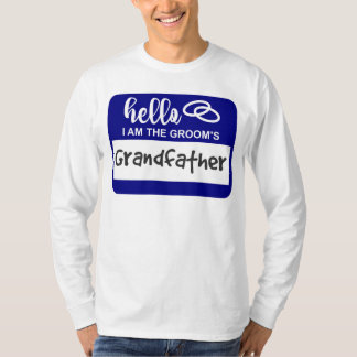Camiseta Olá, sou o Crachá do nome do avô do noivo