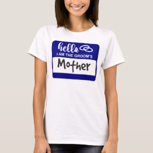 Camiseta Olá, sou o Crachá do nome do casamento materno d