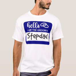 Camiseta Olá, sou o Crachá do nome do casamento Stepdad do 
