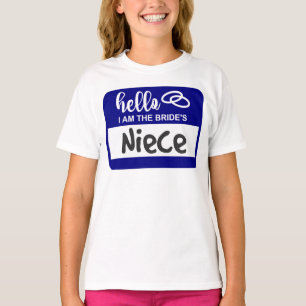 Camiseta Olá, sou o Crachá do nome noturno da noiva da noiv