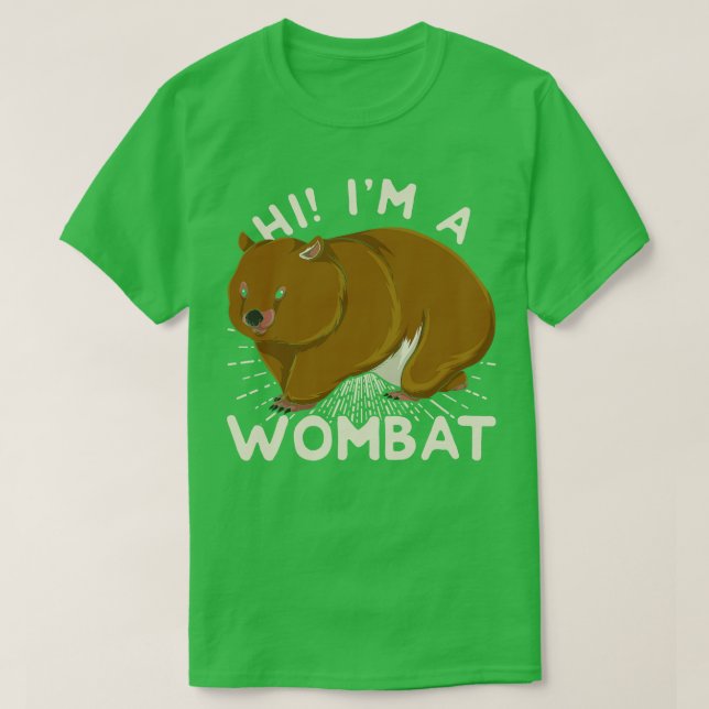 Camiseta Olá, Sou Um Wombat (Frente do Design)