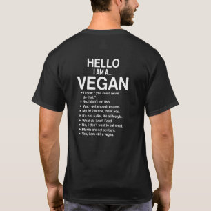 Camiseta Olá, sou Vegan Mens/Unisex Front & Back Designs