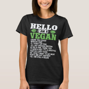 Camiseta Olá, sou vegano vegetariano dieta à base de planta