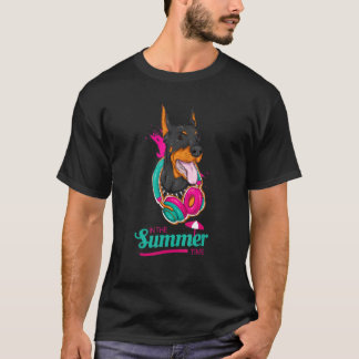Camiseta Olá Summer Dobie Holiday Doberman Pinscher Beach