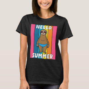 Camiseta Olá Summer Funny Sloth Animal