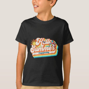Camiseta Olá Summer Happy No Último Dia Da Escola, Retro 70