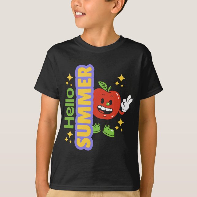 Camiseta Olá Summer (maçã). (Frente)
