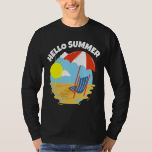 Camiseta Olá Summer No Mar Do Sol De Praia E Areia Va