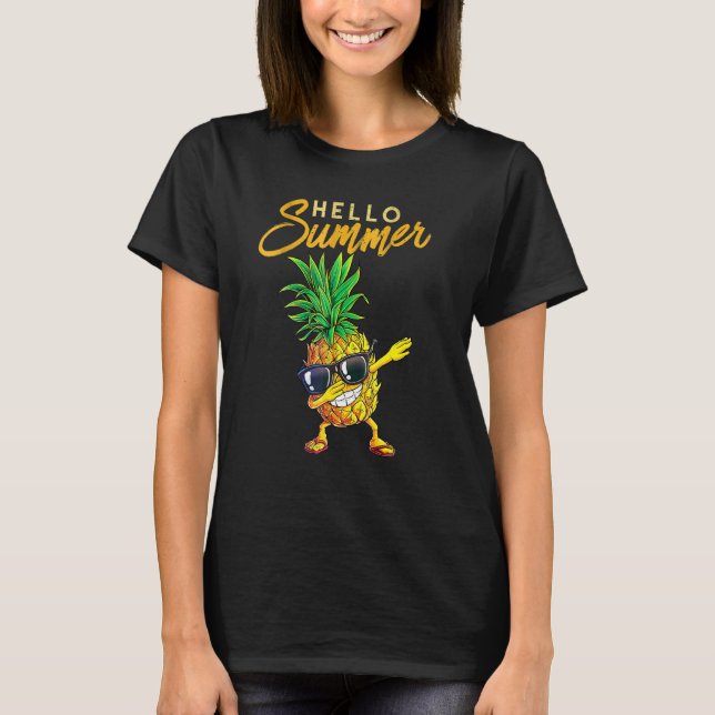 Camiseta Olá Summer Pineapple Sunvidles Aloha Beaches Ha (Frente)