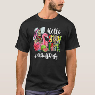 Camiseta Olá Summer Skull Flamingo Float Watermelon Cna O