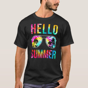 Camiseta Olá Summer Sunglass Tie Dye Férias de Praia Su