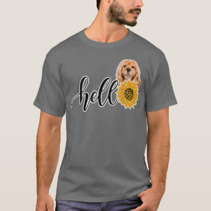 Camiseta Olá Sunflower American Cocker Spaniel