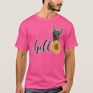 Camiseta Olá Sunflower American Hairless Terrier