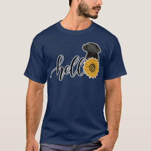 Camiseta Olá, Sunflower Black Lab - Cãozinho Premium