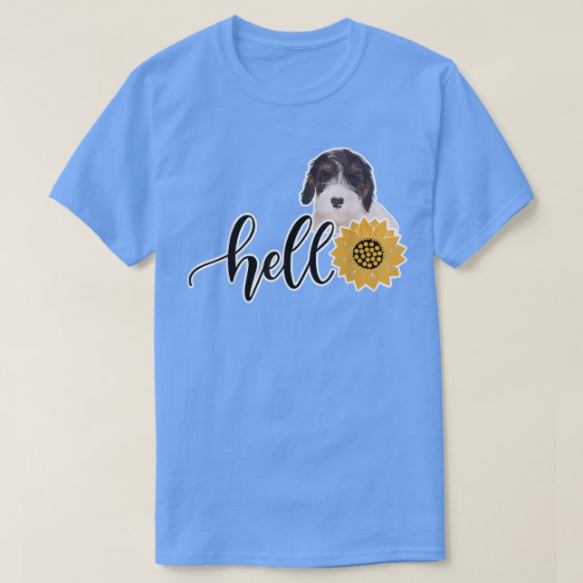 Camiseta Olá Sunflower Sealyham Terrier (Frente do Design)