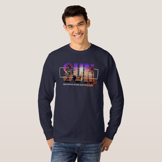 Camiseta Olá Sunshine (2) | Homens de Longa Folga (Frente Completa)