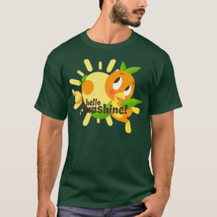 Camiseta Olá Sunshine Laranja Pássaro branco fundoTShirt
