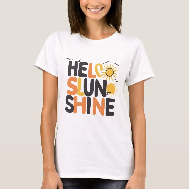 Camiseta Olá Sunshine Original Lettering Sun Tee (Frente)
