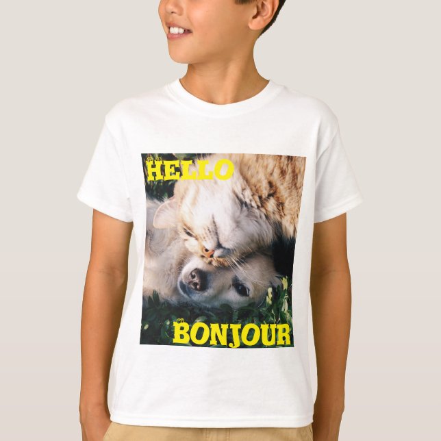 Camiseta Olá!, t-shirt dos T-Contos de Bonjour (Frente)