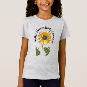 Camiseta Olá! Tenha um verão adorável - girassol venenoso