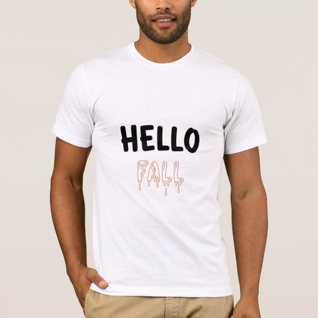 Camiseta Olá Tipografia Derretida de Outono (Frente)