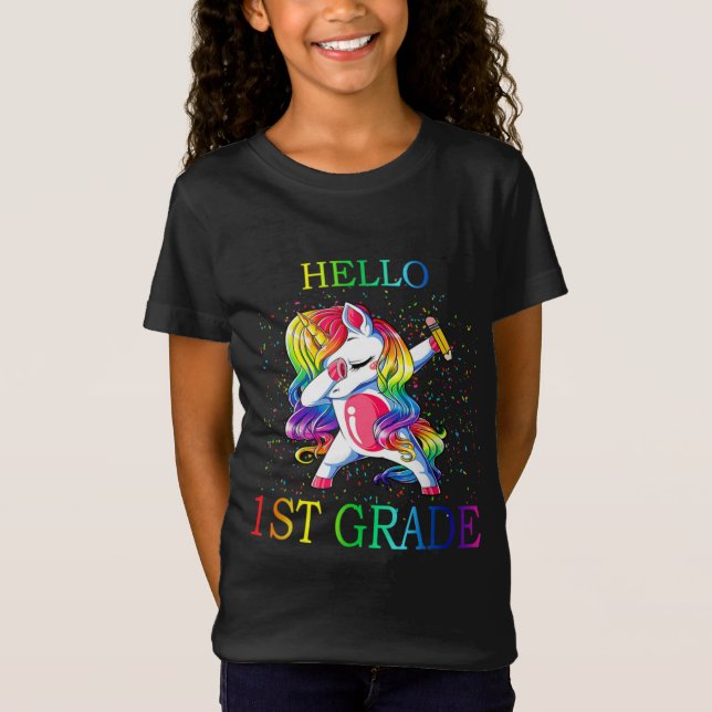 Camiseta Olá, Unicórnio do Grau 1rua (Frente)