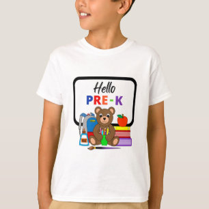 Camiseta Olá Urso da Escola Pré-K Menino