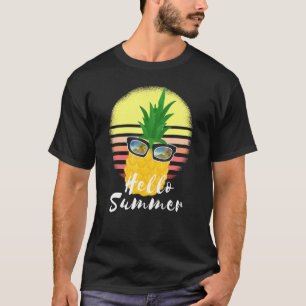 Camiseta Olá Verão Abacaxi Óculos de sol Abacaxi