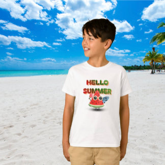Camiseta Olá Verão Doce Melancia Arte de Praia