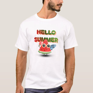 Camiseta Olá Verão Doce Melancia Arte de Praia