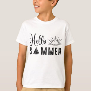 Camiseta Olá Verão Engraçado de Fruta de Melancia Engraçado