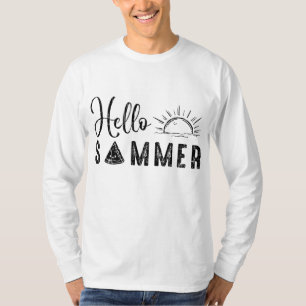 Camiseta Olá Verão Engraçado de Fruta de Melancia Engraçado