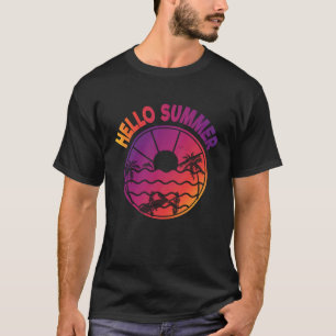 Camiseta Olá Verão Oceano Praia Tropical Férias de Verão