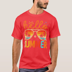 Camiseta Olá Verão Óculos de sol Meninos Summer Beach Vac