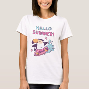 Camiseta Olá Verão, Tucano Surfista, Faça Ondas