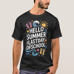 Camiseta Olá Verão Último Dia de Aula Praia