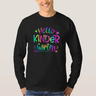 Camiseta Olá Vibrações de Jardim de Infância Tie Dye De Vol